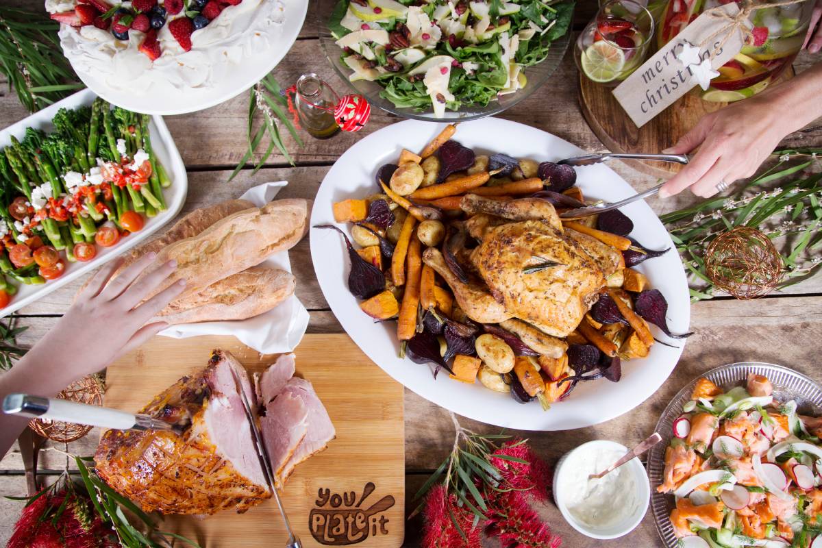 Christmas feast on a table