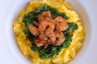 Cajun Prawns with Buttery Polenta and Braised Kale – You Plate It ...