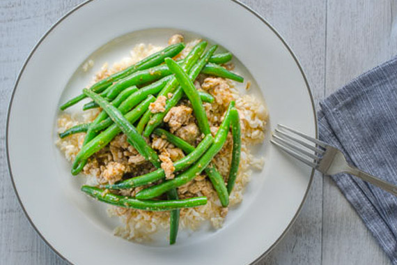 Hoisin Pork & Green Bean Stir Fry over Brown Rice – You Plate It
