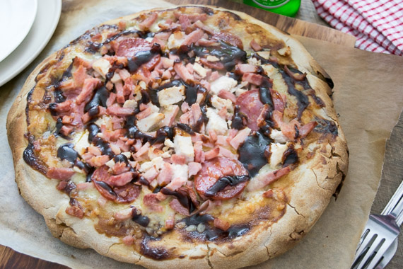 Chicken, Bacon &amp; Salami Pizza Inspired by The Golden Greek – Theo ...