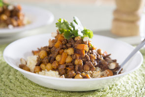 Moroccan Beef Tagine with Ras el Hanout over Fluffy Couscous