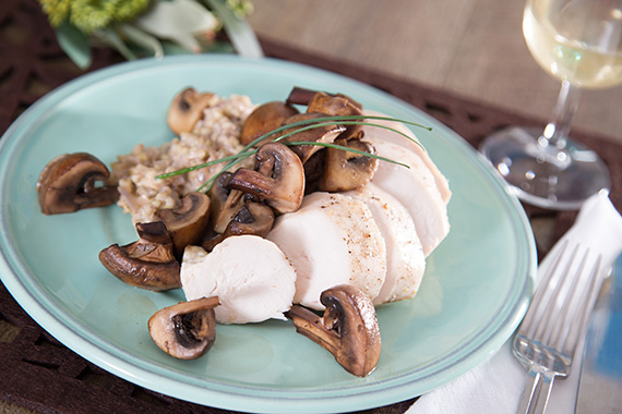 Chicken & Mushrooms with Buckwheat Risotto