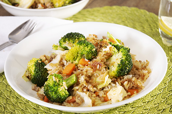 Quick & Easy Pork Fried Rice with Broccoli & Carrot