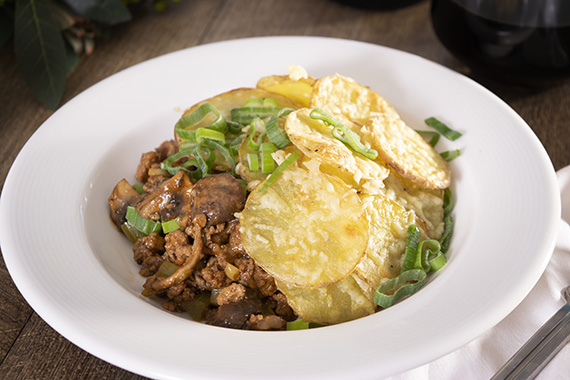 Beef & Lamb Stew with Parmesan Low Carb Potatoes