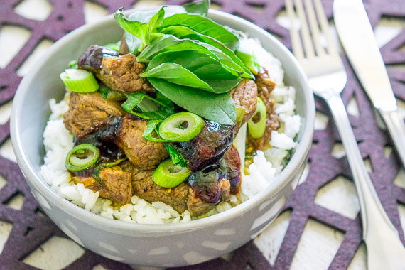 Beef & Ginger Stir Fry with Pak Choy & Jasmine Rice