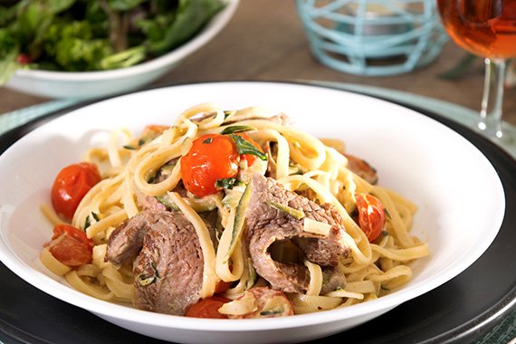 Beef Tagliatelle,  Cherry Tomatoes & Tarragon