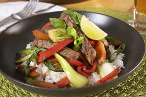 Garlic, Lime and Black Pepper Beef, Loaded with Veggies