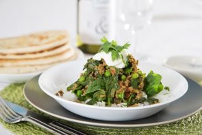 Beef Keema with Peas, Spinach & Rice