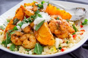 Jamie's Sizzling Moroccan Prawns with Fluffy Couscous, Orange and Mint