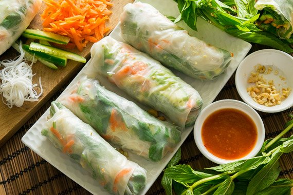 Avocado, Mint and Vegetable Rice Paper Rolls