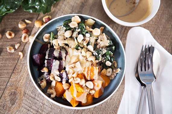 Beetroot & Buckwheat Buddha Bowl with Yoghurt & Tahini Dressing