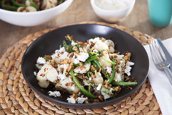 Quinoa & Cauliflower with Beans, Toasted Seeds & Fetta