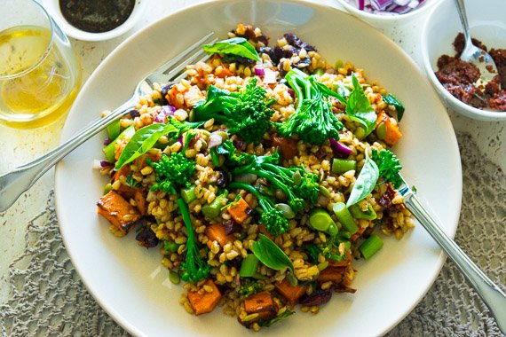 Pumpkin & Barley Salad with Balsamic Vinaigrette