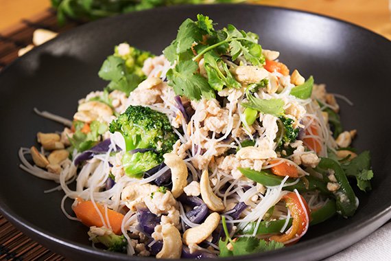 Easy Peasy Sweet Chili Chicken with Pre-Chopped Veg, Vermicelli & Cashews