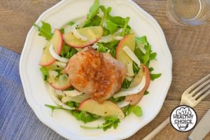Pork Steaks with Gravy and Roasted Fennel Apple Salad