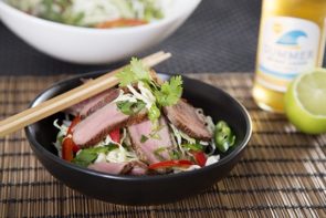 Weeping Tiger Steaks with Chili & Cabbage Salad
