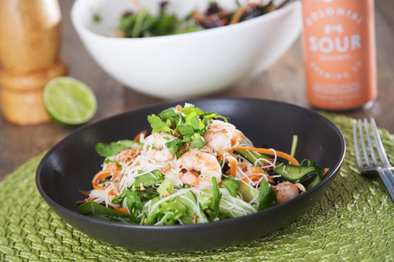 BBQ Prawn & Vermicelli Salad with Lemongrass, Lime & Fried Shallots