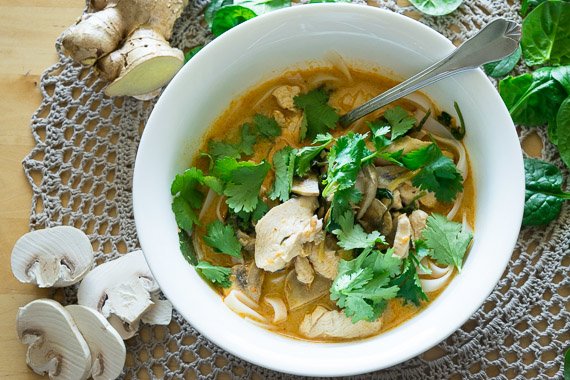 Chicken Laksa with Fresh Lime & Coriander