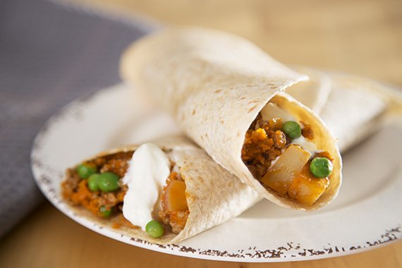 Bombay Lamb Chapati Wraps with Greek Yoghurt