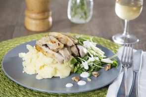 Honey Mustard Chicken with Apple Salad and Silky Mash