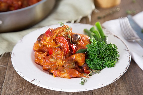 Chicken Cacciatore with Mushroom, Olives & Couscous