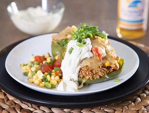 Mexican Quinoa Salsa Filled Peppers With Jalapeno Cream You Plate It