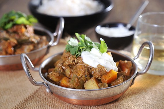 Slow Cooked Lamb Tikka Curry with Basmati Rice & Yoghurt