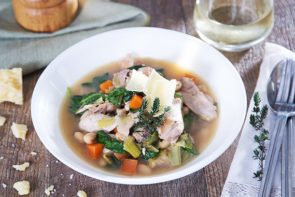 Braised Chicken Thighs with Cannellini Beans and Baby Spinach