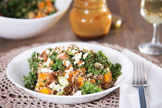 Kale, Quinoa & Pumpkin, Dried Figs, Almonds & Pomegranate Molasses