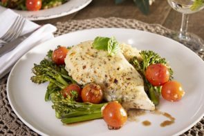 Mozzarella, Tomato & Balsamic Chicken, Broccolini & Quinoa