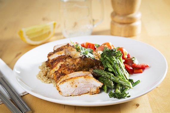 Paprika Chicken & Quinoa with Capsicum Salsa & Greens