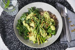 Green Goodness Buddah Bowl with Pepitas & Avocado Dressing