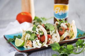 Grilled Fish Tacos with Salsa Fresca, & Chipotle Sour Cream
