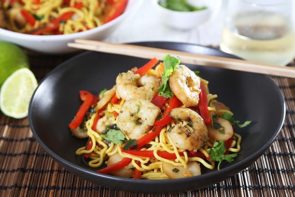 Thai Prawn Stir Fry with Water Chestnuts & Egg Noodles