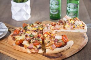 Barbeque Chicken Pizza with Bacon & Sweetcorn