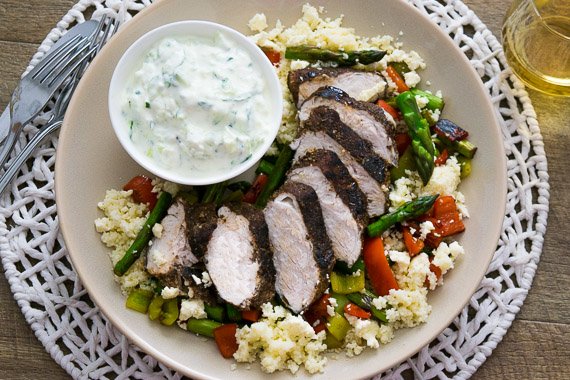 Greek Chicken with Tzatziki Cous Cous & Vegetables