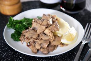 Jamie Oliver's Beef Stroganoff with Creamy Potato Mash & Greens