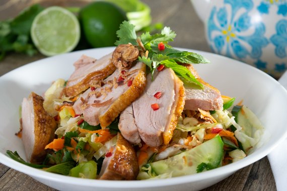 Vietnamese Style Duck Salad with Lime, Mint & Coriander