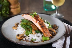 Ginger Chili Salmon with Noodles Inspired by Donna Hay