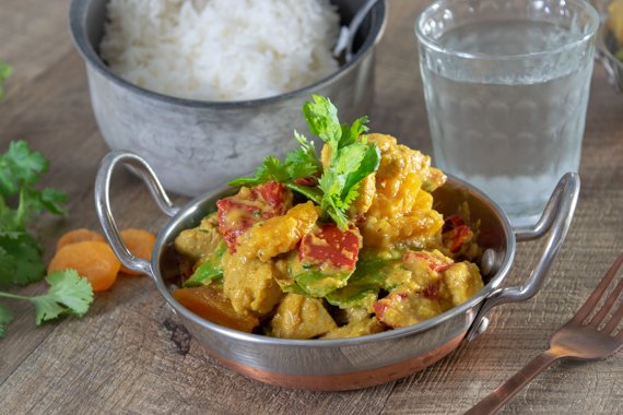 Apricot Chicken Coconut Curry with Jasmine Rice