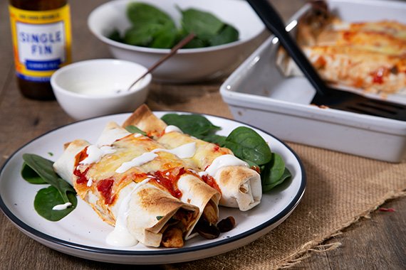 Baked Chicken Enchiladas with Tasty Cheese & Sour Cream