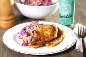 Panko Crumbed Chicken Schnitzel with Healthy Slaw Salad