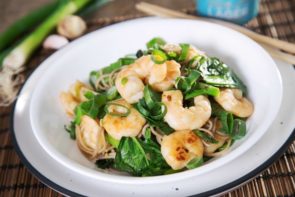 Prawns with Lemongrass, Soba Noodles & Kai Lan