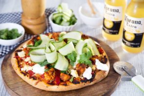 Tandoori Chicken Pizza with Greek Yoghurt & Cucumber