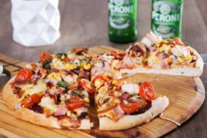 Barbeque Chicken Pizza with Bacon & Sweetcorn