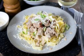 Cajun Inspired Chicken Alfredo with Sundried Tomatoes & Pasta