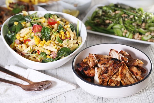 BBQ Chicken & Pasta Salad with Bacon, Sweet Corn & Mayo | Serves 6 – You  Plate It: Dinnertime Meal Kits Made With Love in Perth