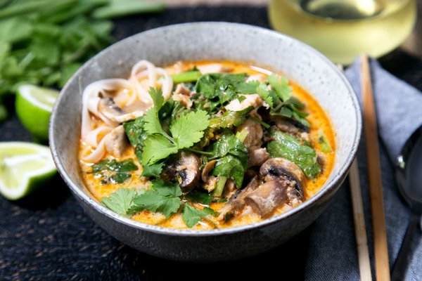 Chicken Laksa with Fresh Lime & Coriander