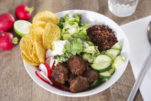 Mole Spiced Beef Bowl with Tri Colour Quinoa, Radish & Creamy Avocado