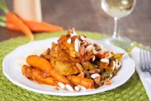 Chicken, Carrot & Date Tagine with Fluffy Couscous & Toasted Almonds
